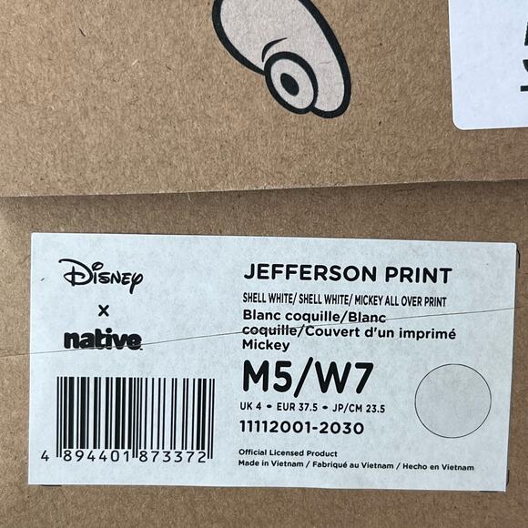 Disney Native Jefferson Mickey Mouse Print Shoes Men\'s 5 Women\'s 7 NWB main image 4